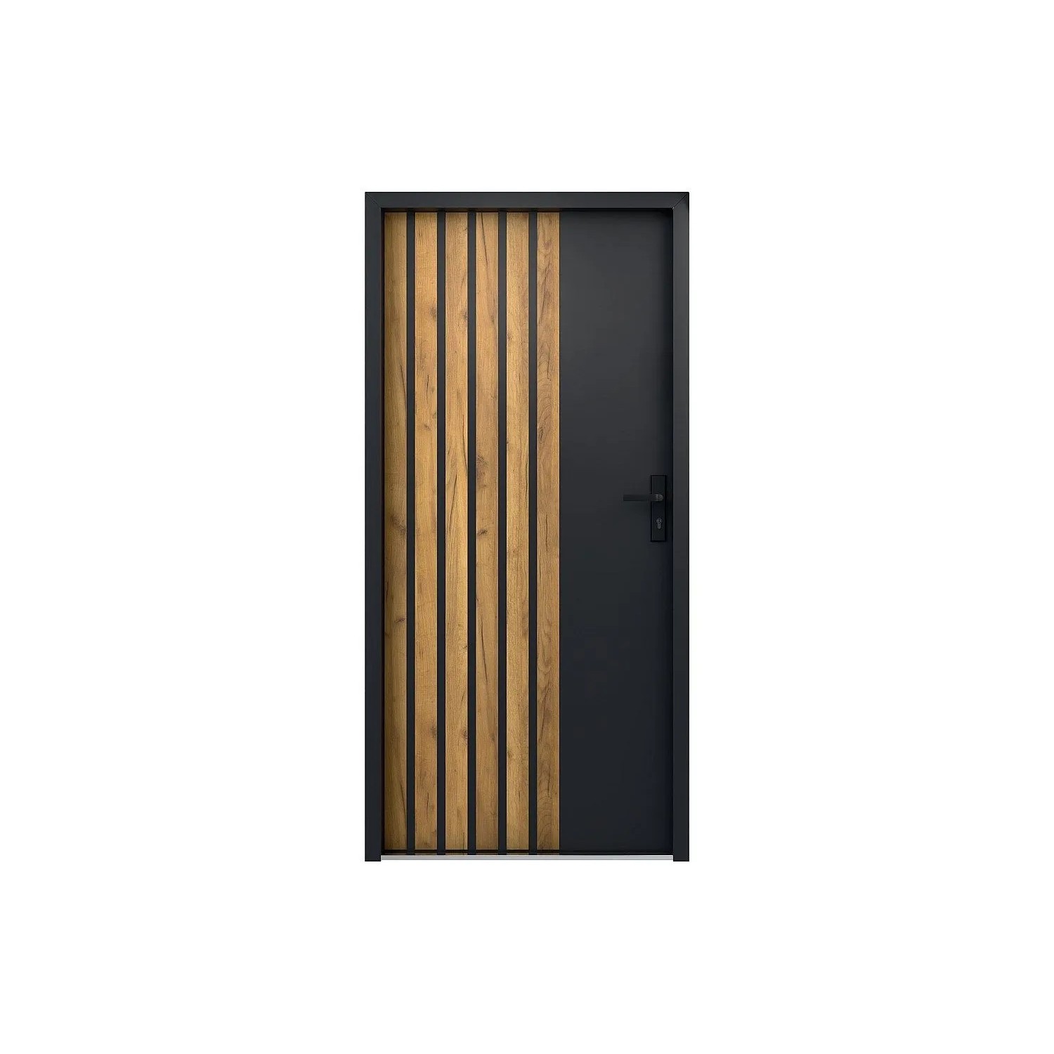 Vente-unique Haustür Cobrita Anthrazitgrau 95.1 cm