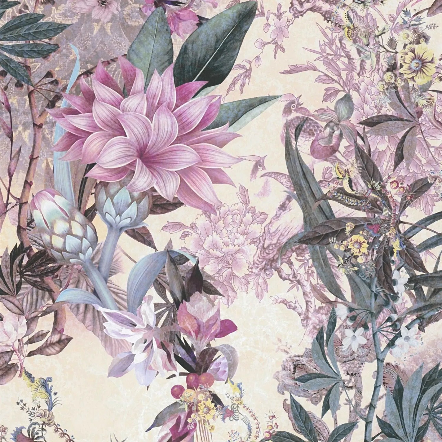 Tadessi Tapete Floral M1-No.785 Vliestapete in Rosa