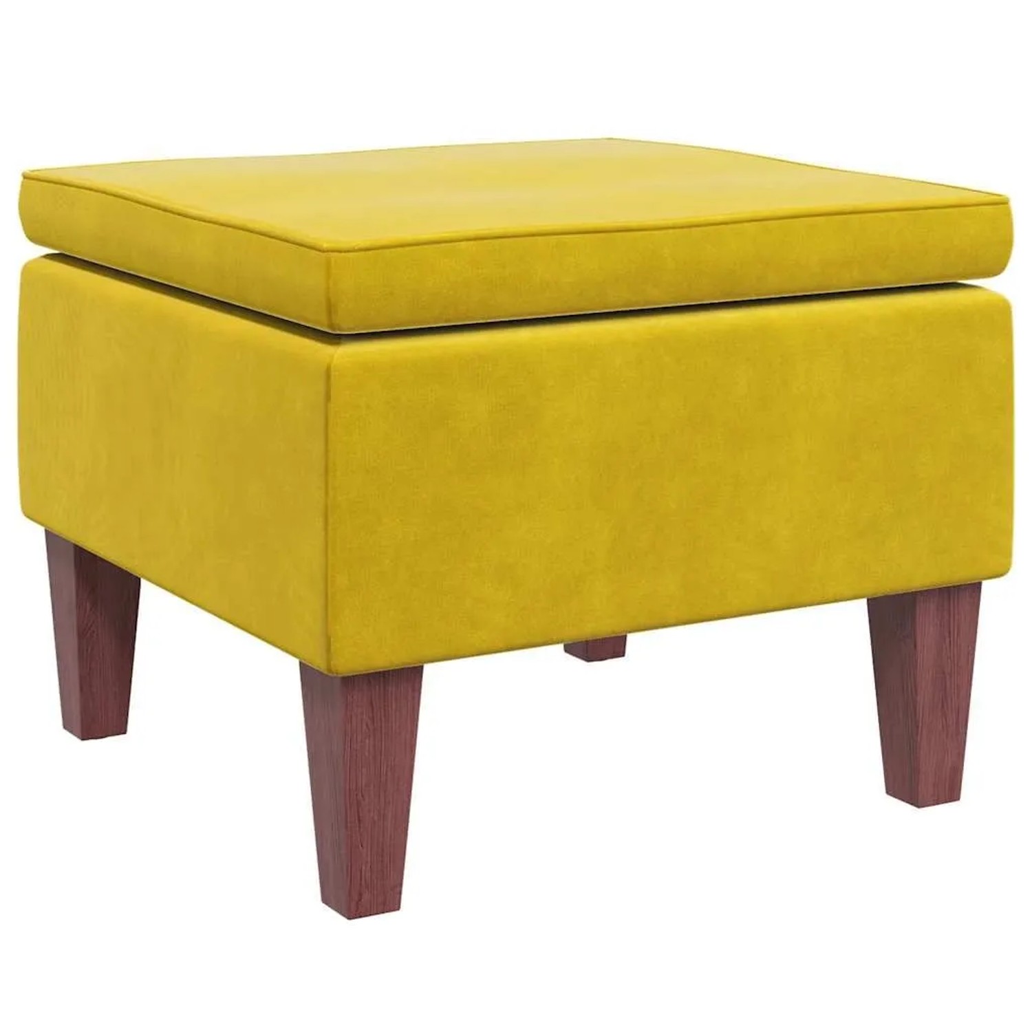 vidaXL Hocker mit Holzbeinen Gelb Samt 329464