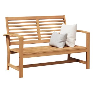vidaXL Gartenbank Natur 110 x 64 x 76,5 cm Teak-Massivholz 42006401