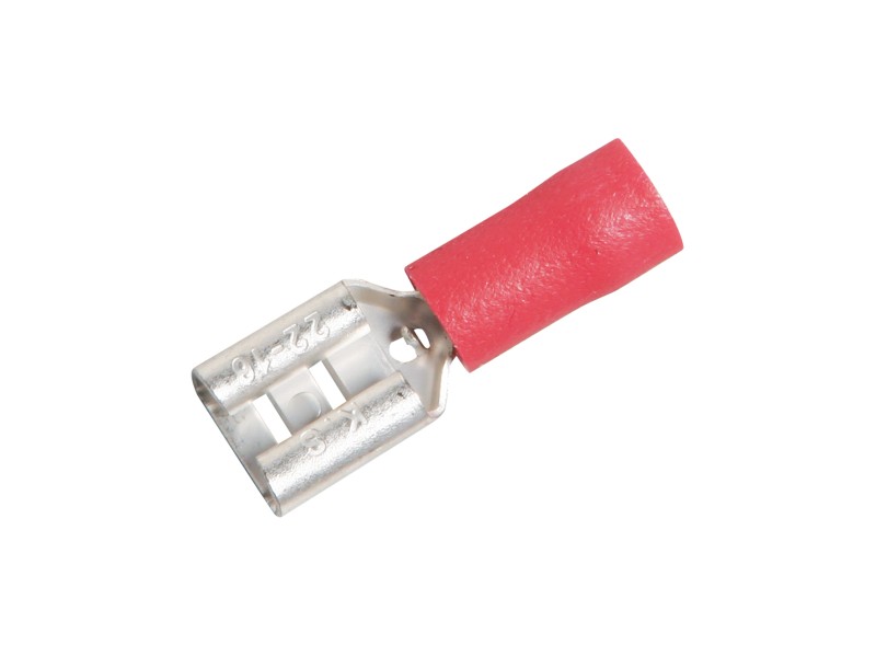 Flachsteckhülsen, 10 Stück rot (6,3 mm) - Batterien von OPITEC