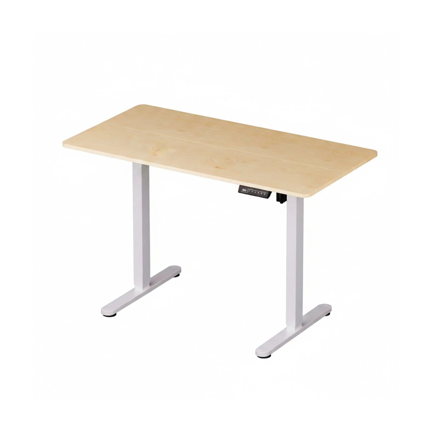 Relaxdays Schreibtisch Stahl Natur Weiß Höhenverstellbar 120 cm x 60 cm