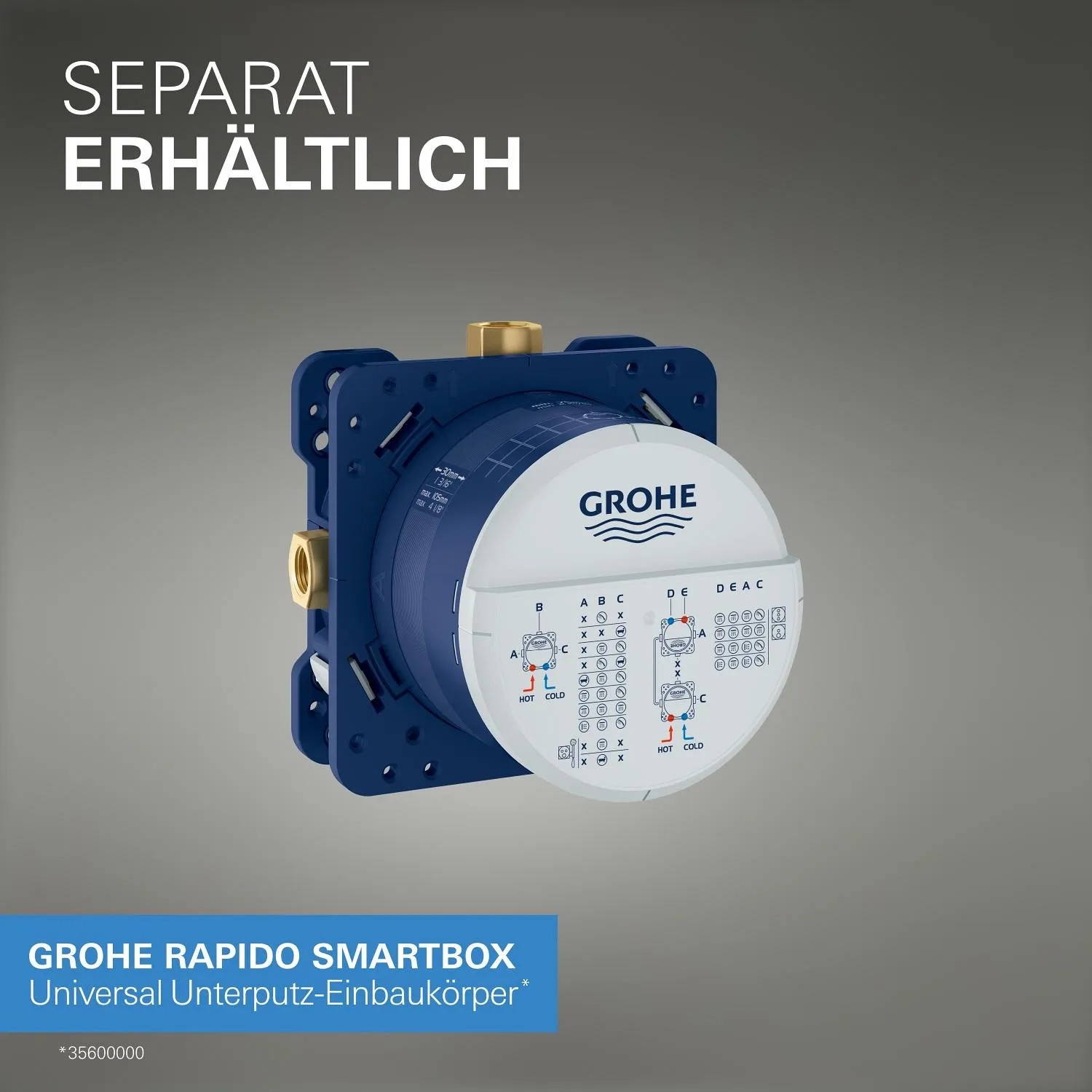 Grohe Rapido SmartBox Unterputzkörper für Wannenarmatur, Montage erforderlich.