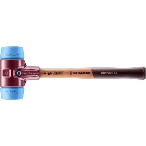 Halder Simplex Schonhammer Ø 60 mm TPE-soft Blau mit Tempergussgehäuse