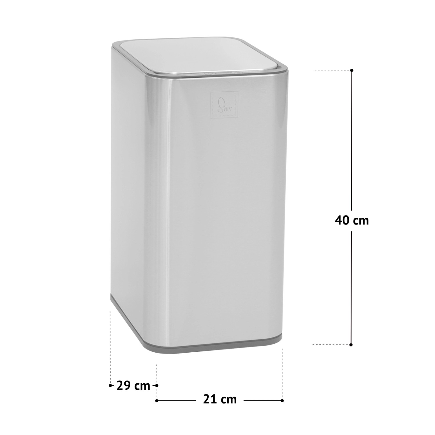 Weißer Svita SE13L Sensormülleimer aus Stahl, Automatik Abfalleimer für Küche, Bad oder Büro.