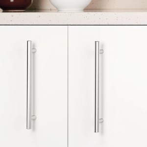 Emuca Lot von 10 Möbelgriffe Orlando L464 mm 384 mm Achsenabstand Stahl Nickel Satiniert