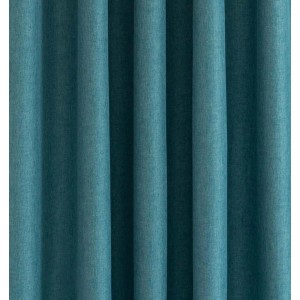 Blickdichter, petrolfarbener Fenstervorhang Allen mit verdeckten Schlaufen und feiner Struktur.