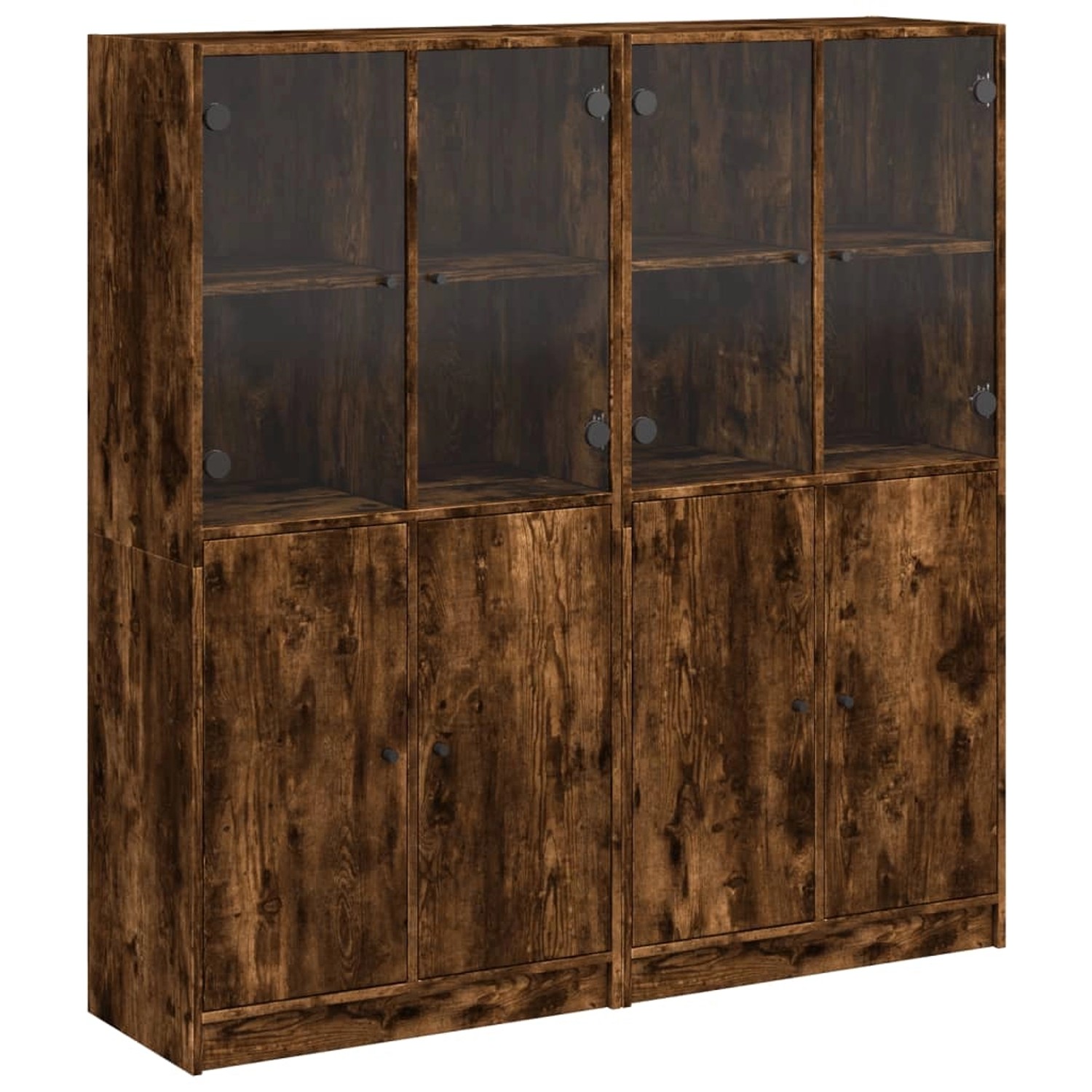 VidaXL Bücherschrank mit Türen 136x37x142cm Holzwerkstoff Räuchereiche günstig online kaufen