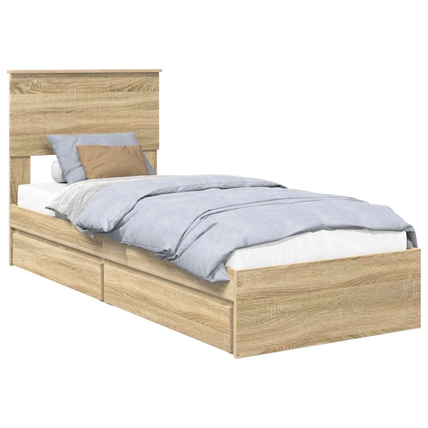 vidaXL Stauraumbett Sonoma-Eiche 75 x 190 cm Holzwerkstoff 3410849 günstig online kaufen