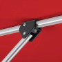 Detailaufnahme: Roter Schneider Marktschirm Ø 270 cm, Gestell mit schwarzem Verbindungsstück.