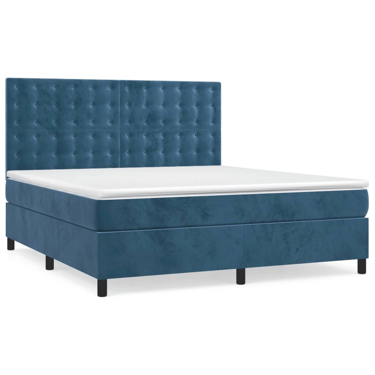 vidaXL Boxspringbett mit Matratze Dunkelblau 160x200 cm Samt 3143275 günstig online kaufen
