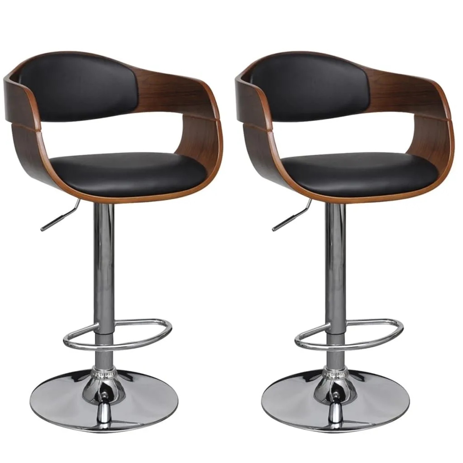 vidaXL Barhocker 2 Stk Bugholz und Kunstleder 270549