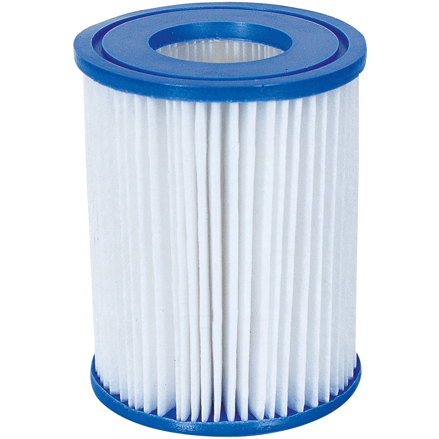 Filterkartusche für Bestway Stahlrahmen Pool, weiße Filter mit blauem Rand.