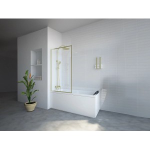 Vente-unique Duschabtrennung Bradenton Goldfarben 80 cm