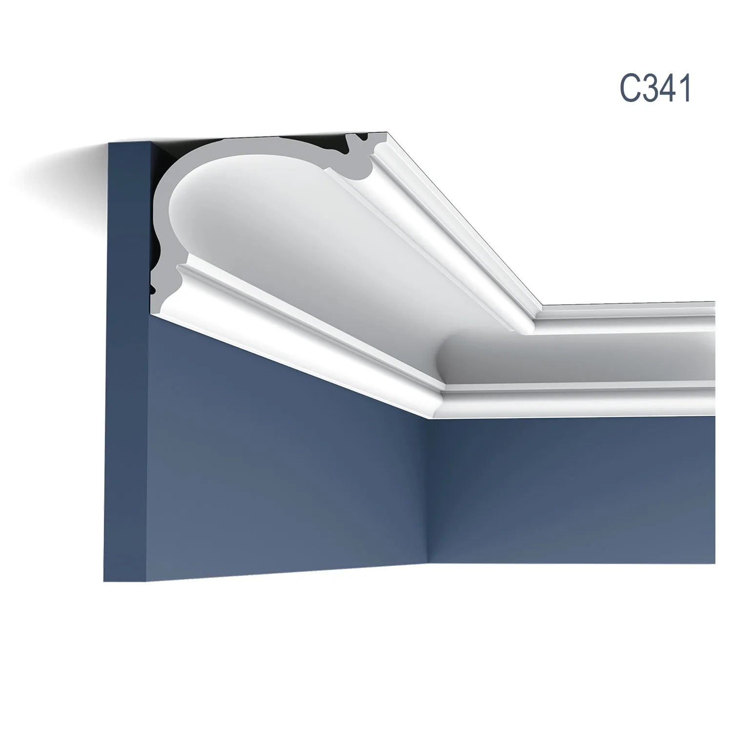 ORAC DECOR C341 LUXXUS Zierleiste, weiß, im 12er Set (24m) für Wand und Decke.
