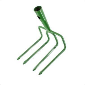 Grüne Galaflor Kartoffelhacke aus pulverbeschichtetem Stahl mit 4 Zinken, 15 cm Arbeitsbreite. Für Bodenbearbeitung.