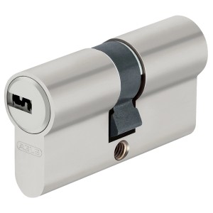 Abus Profilzylinder D6X, 40/55 mm, Edelstahl-Optik, mit Not- und Gefahrenfunktion.