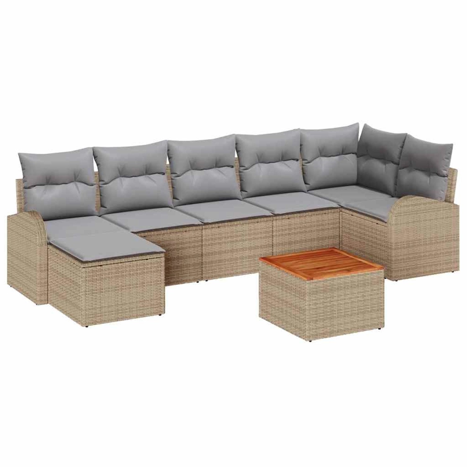 vidaXL Garten-Sofa-Set 8-Tlg Beige Hellgrau 3356278 günstig online kaufen