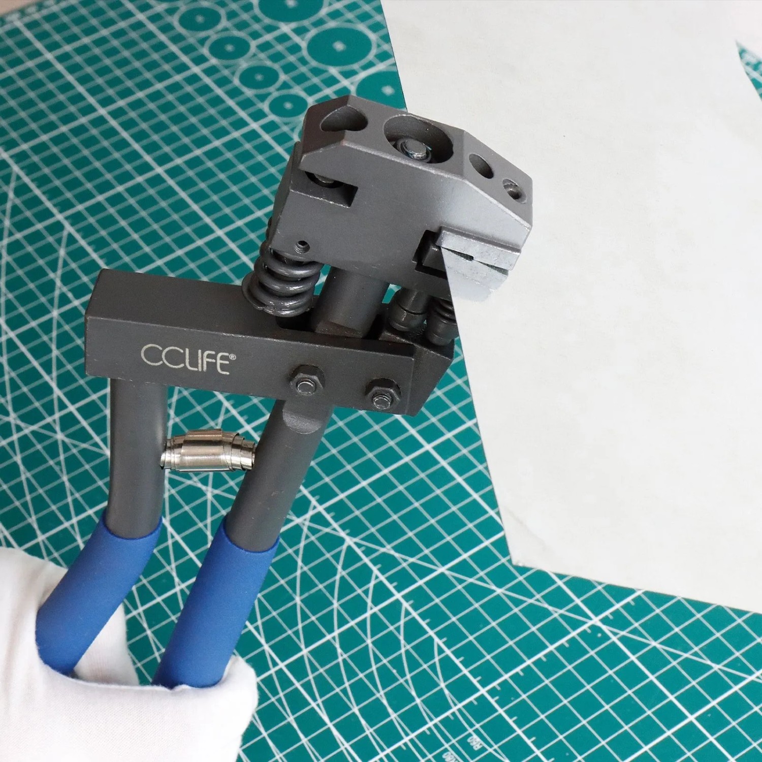 CCLIFE Kombinierte Absetzzange Ø5mm Lochzange Falzzange Karosseriezange Blechlocher zum Lochen und Falzen_5