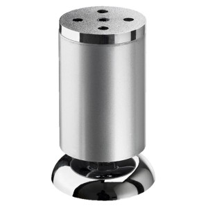 Hettich Möbelfuß, Ø 50 mm, 100 mm hoch, Chrom matt, höhenverstellbar.