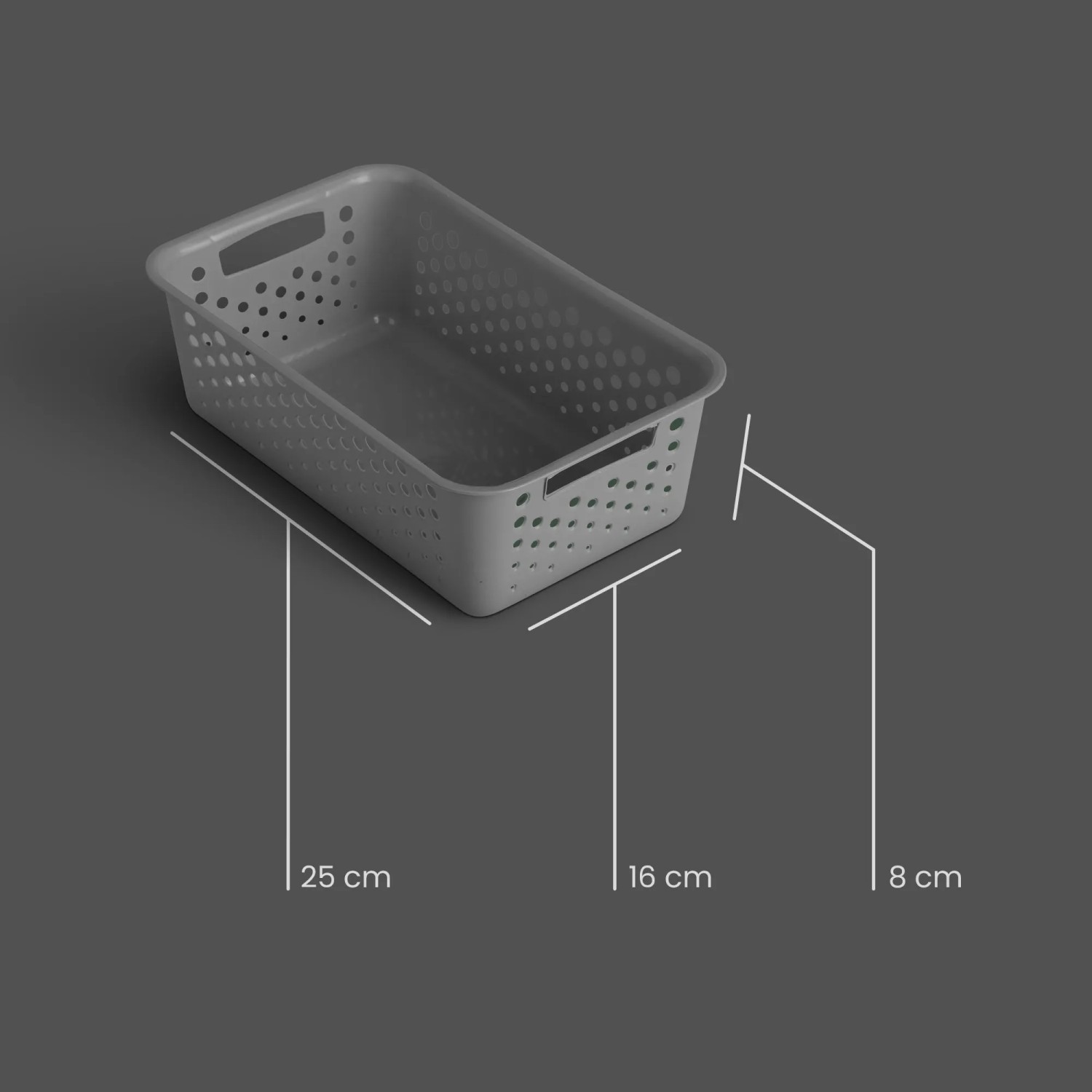 ProHome Aufbewahrungskorb, 2L, anthrazit, 25x16cm, 2er-Set. Badaccessoire für Ordnung.