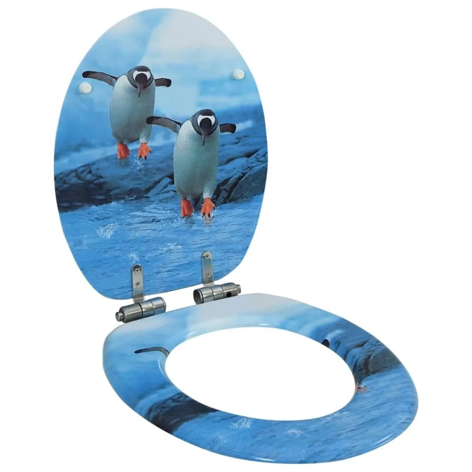 vidaXL Toilettensitz mit Soft-Close-Deckel MDF Pinguin-Design 146917