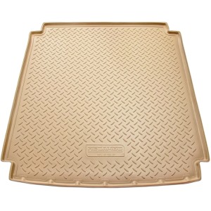 Beige Gummi Kofferraumwanne für Mercedes GL-Klasse X164 (5 Sitze, 2006-2012) mit Riffelstruktur.