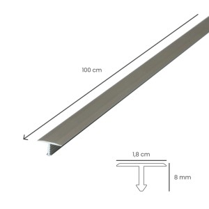 Dalsys T-Profil Übergangsschiene aus Aluminium, champagnerfarben, 100cm lang, für Laminat & Parkett.