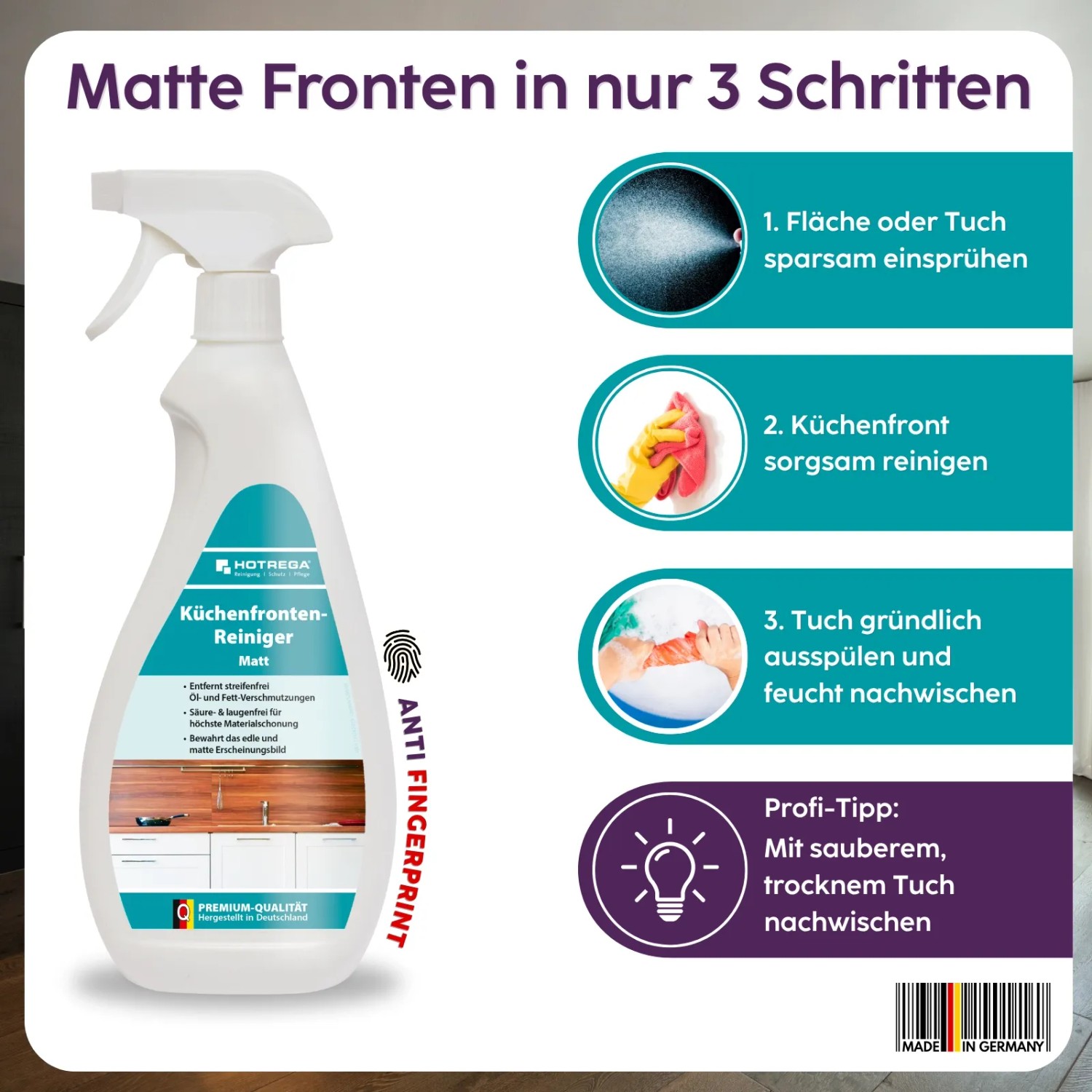 Hotrega Küchenfronten Reiniger Matt 750 ml_3