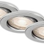 3er Set Briloner LED-Einbaustrahler in Aluminiumoptik. Moderne Deckenspots für Innenräume.