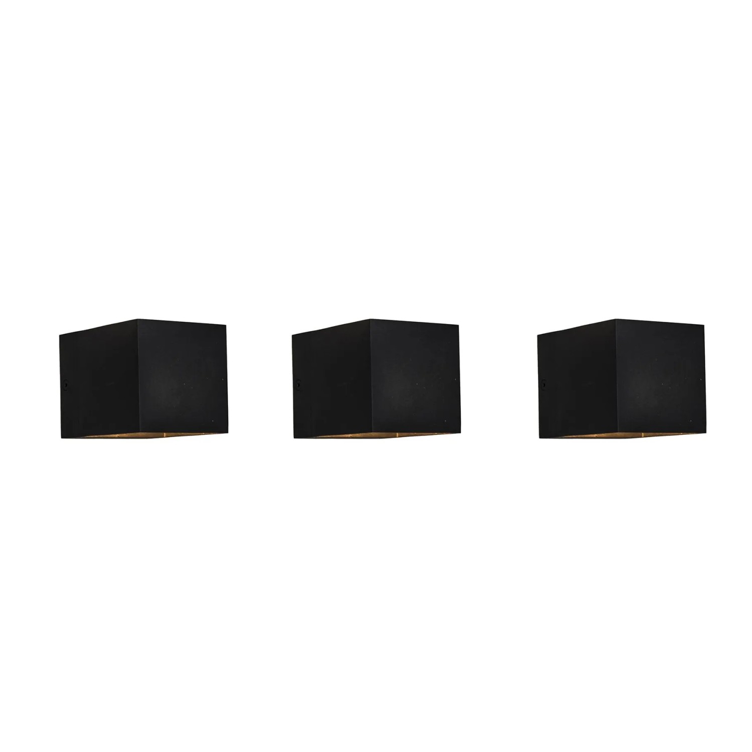 QAZQA 3er Set Moderne Wandleuchten Schwarz Transfer