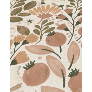 Erismann Vliestapete La Terrasse Jardin Poetique, braunes florales Muster.