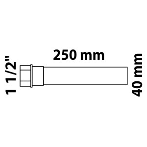 Kirchhoff Verlängerungsrohr, weiß, 47,8 mm (1 1/2) x 250 mm für DN 40 mm Siphon.