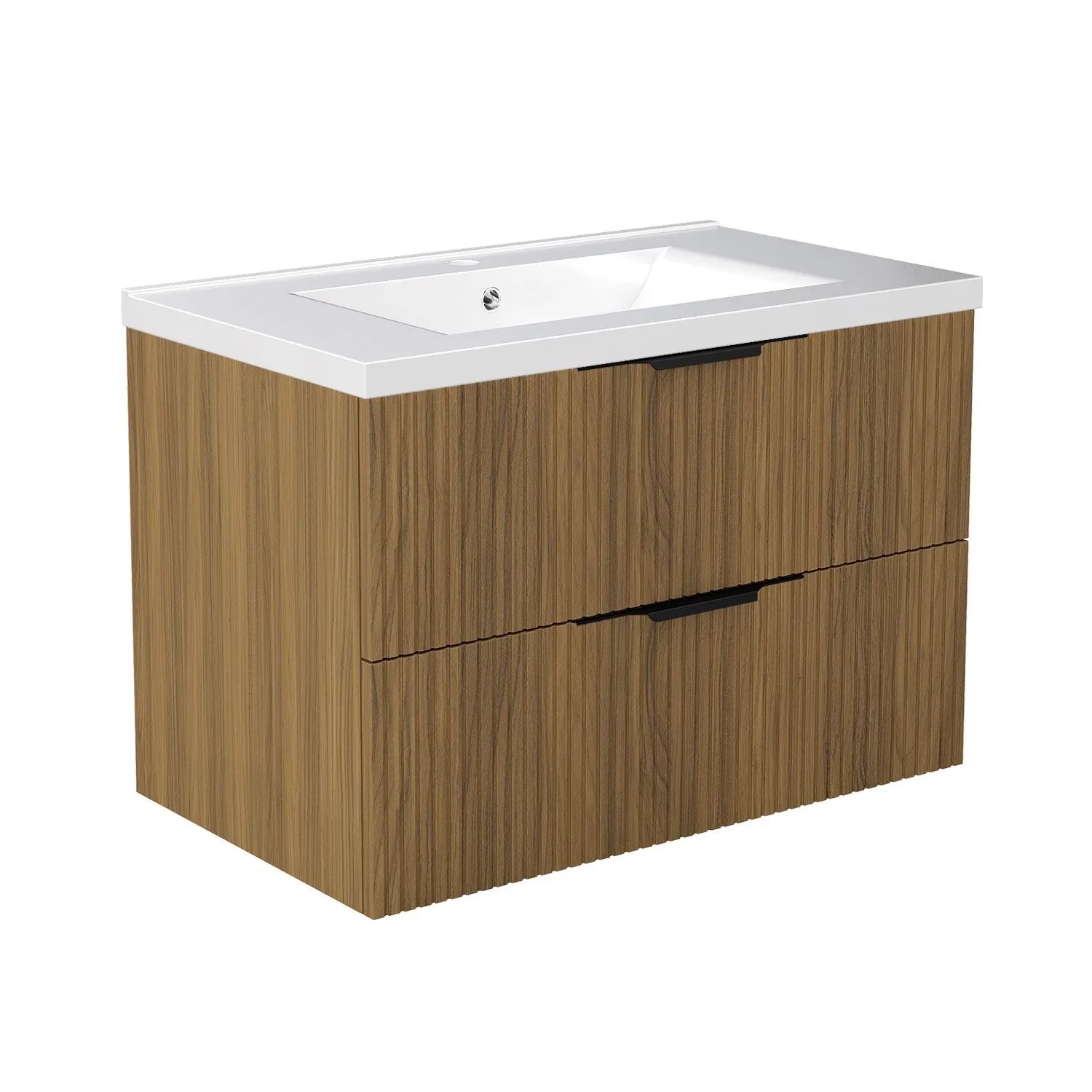 Duschspa Badmöbel 80cm Waschtisch mit Unterschrank Hängend Nussbaum