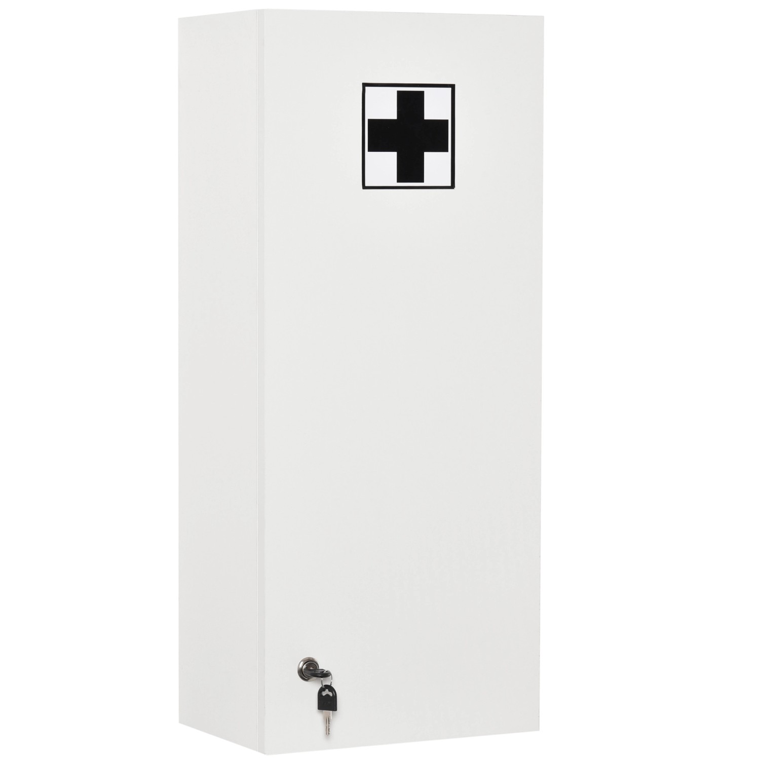 Kleankin Medizinschrank Verstellbar Abschließbar Flur Weiß 30 x 20 x 70 cm günstig online kaufen
