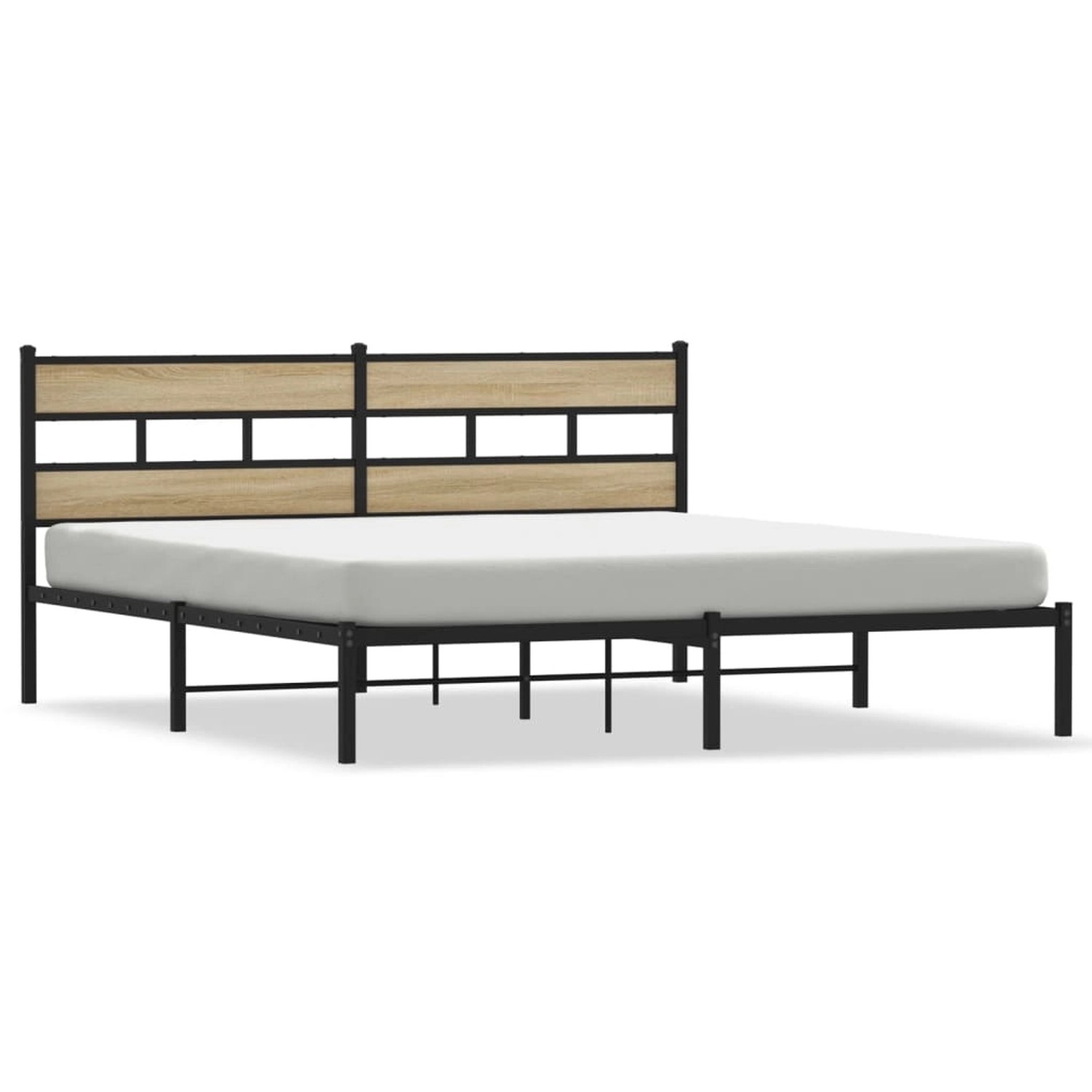 vidaXL Metallbett ohne Matratze Sonoma-Eiche 180x200 cm 4017106 günstig online kaufen