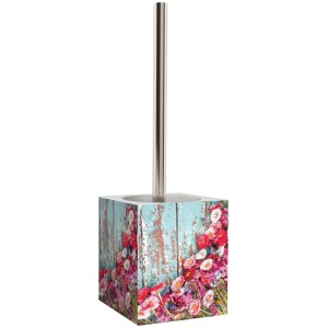 Sanilo WC-Bürste Spring mit Blumenmuster und Edelstahlgriff für das Badezimmer.