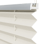 Sekey Plissee Faltrollo beige, 80x130cm, Detailansicht der Faltstruktur und Klemmhalterung.