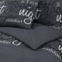 Schwarzes Bettwäsche-Set 200x220 cm aus Baumwolle mit Schriftzug für Schlafzimmer.
