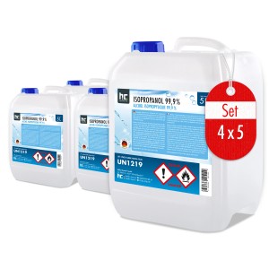 Höfer Chemie Isopropanol 99,9%, 4x5L Kanister Set, Reinigungsmittel.