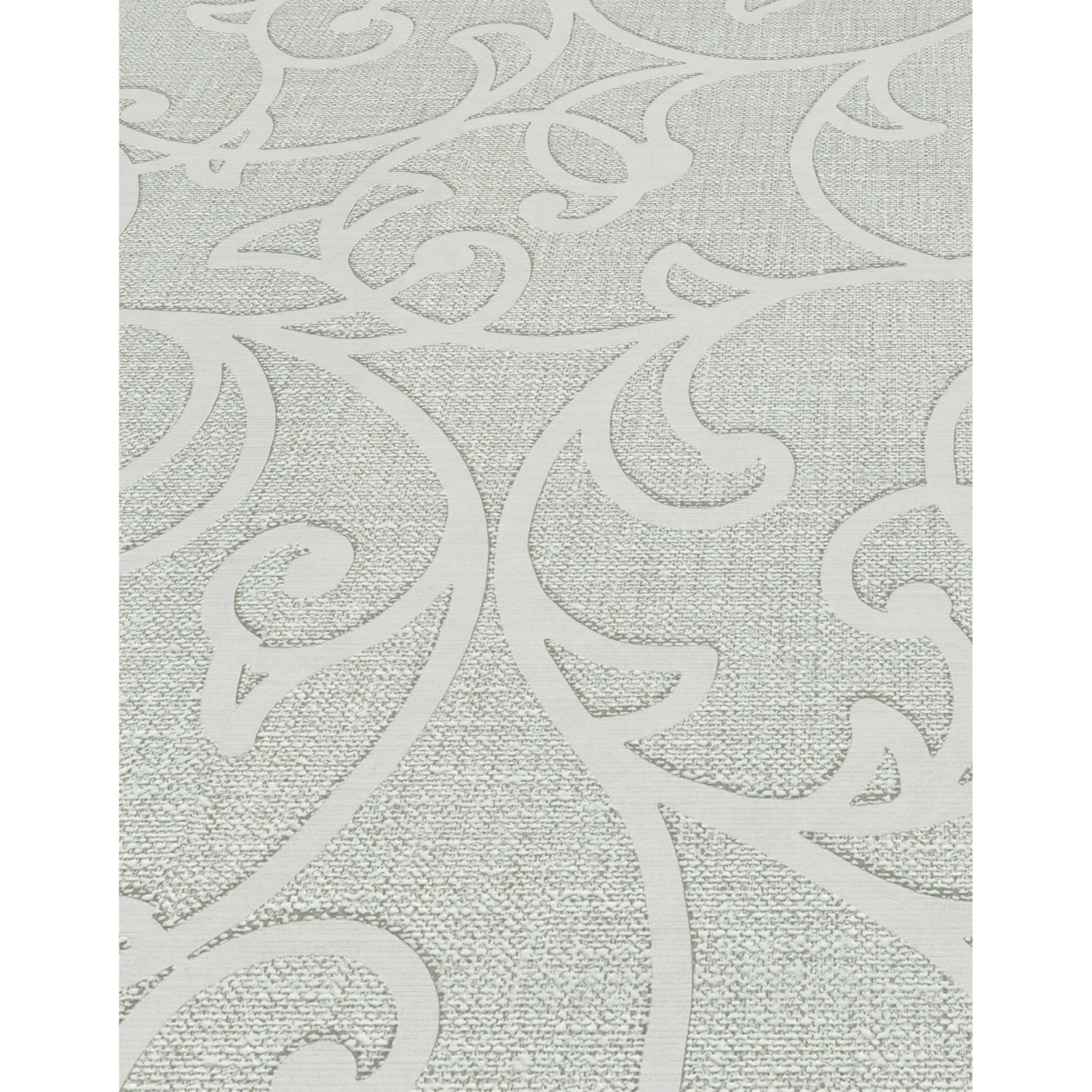 Erismann Vliestapete Opus Forte olivgrün mit floralen Ornamenten.