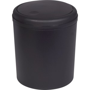 Schwarzer Kosmetikeimer (5 l) aus Kunststoff mit Deckel für das Badezimmer.