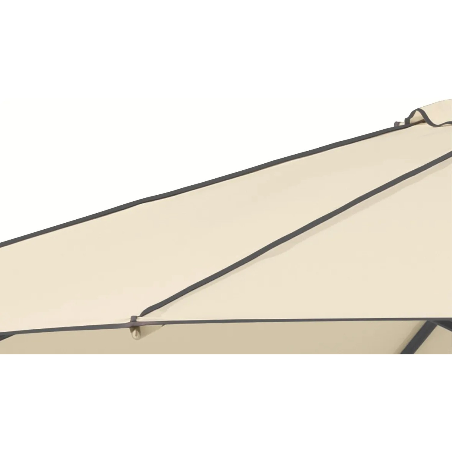 Detailaufnahme des naturfarbenen Schneider Marktschirms Adria Ø 350 cm mit Kurbel.