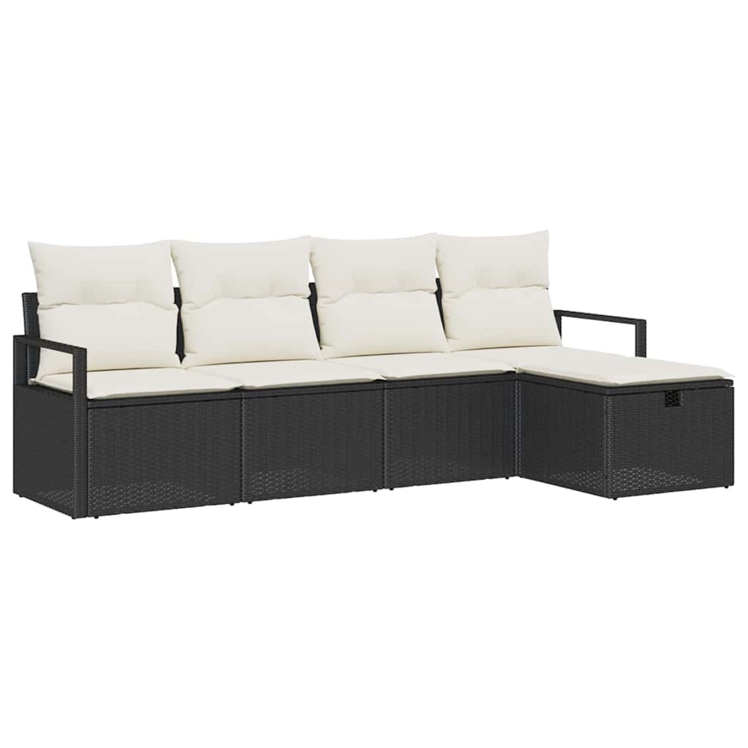 vidaXL 5-Teiliges Garten-Sofa-Set mit Kissen Schwarz aus Poly Rattan 336048 günstig online kaufen