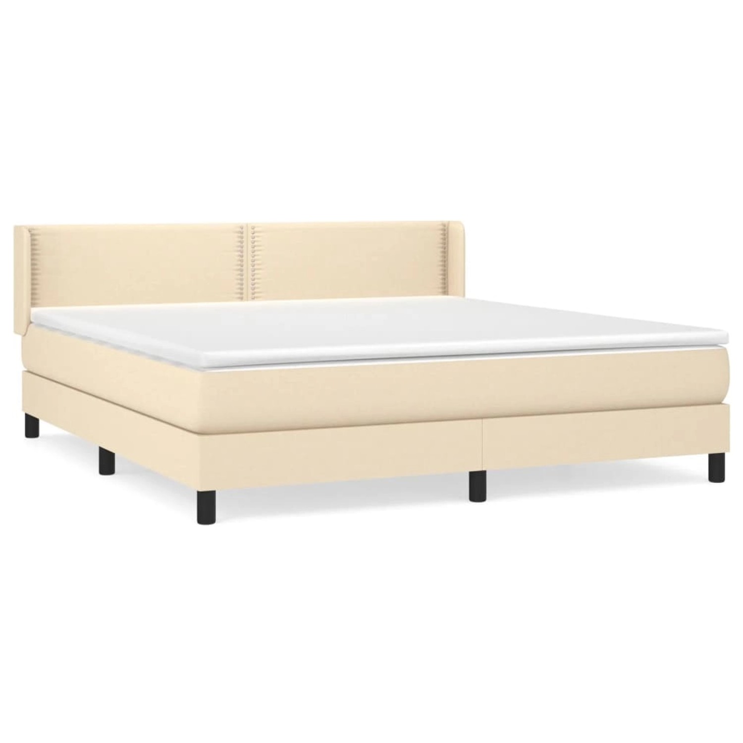 vidaXL Boxspringbett mit Matratze Creme 180x200 cm Stoff 3129654 günstig online kaufen
