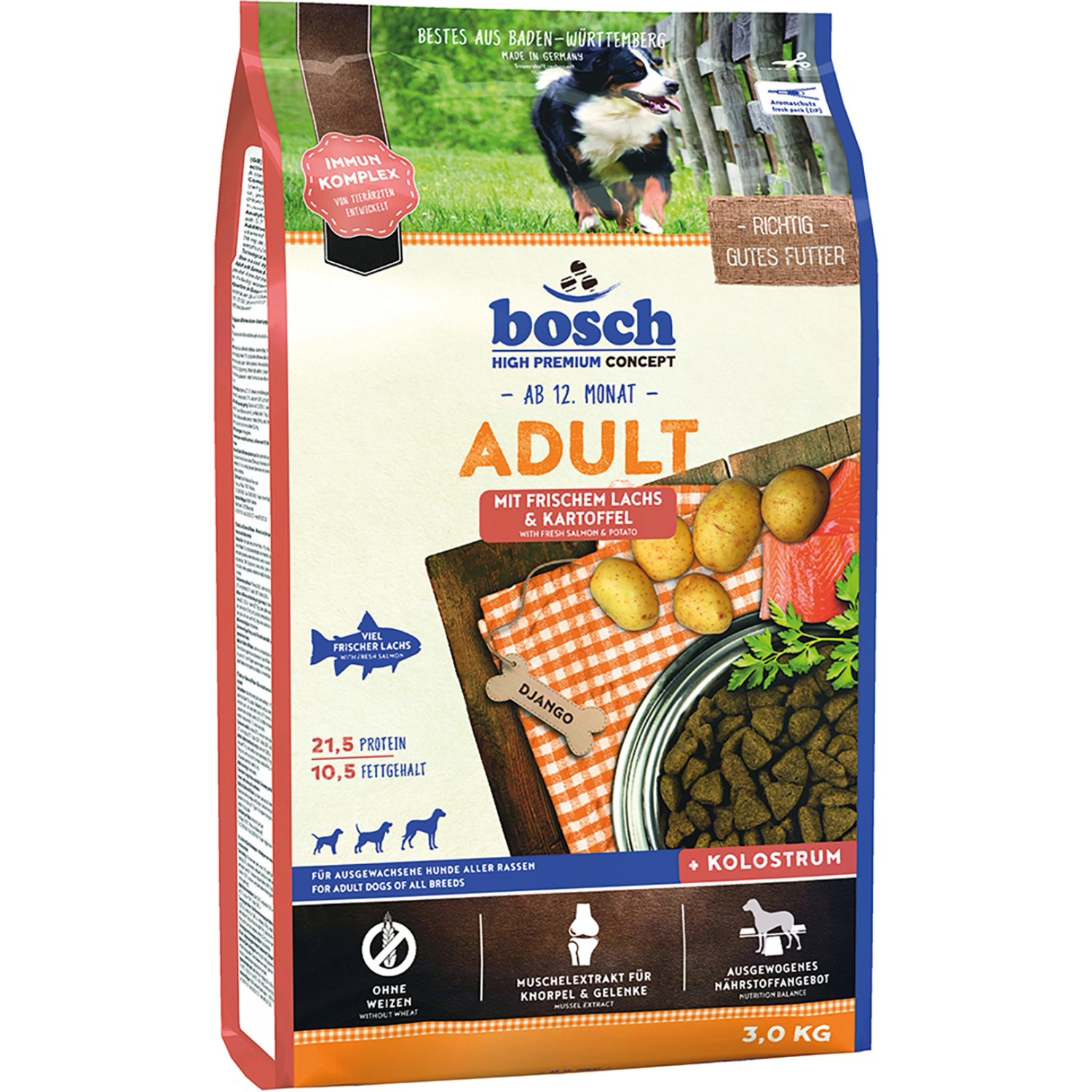 Bosch Pets Hunde-Trockenfutter Adult Lachs und Kartoffel 3 kg