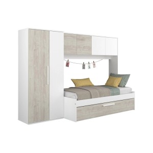 Vente-unique Bettrahmen Lumoka Naturfarben Hell  Weiß 298.4 cm