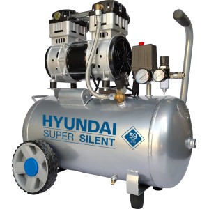 Hyundai Silent Kompressor SAC55753, ölfrei, 50L Tank, 8 Bar, 1.5kW Leistung.