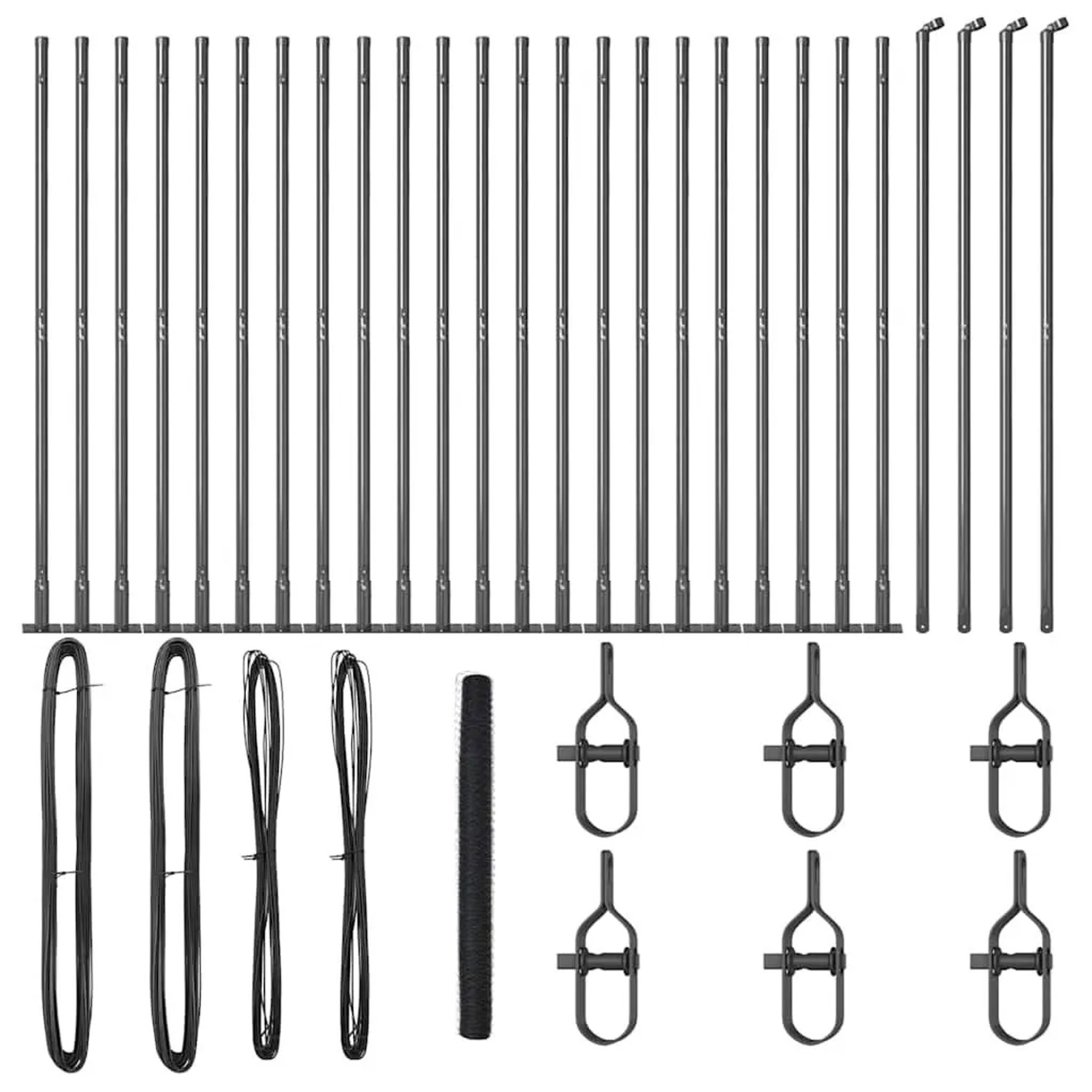 vidaXL Zaunpfosten Grau 50 x 1,5 m 50 mm Maschen Stahl und PVC 3353708 günstig online kaufen