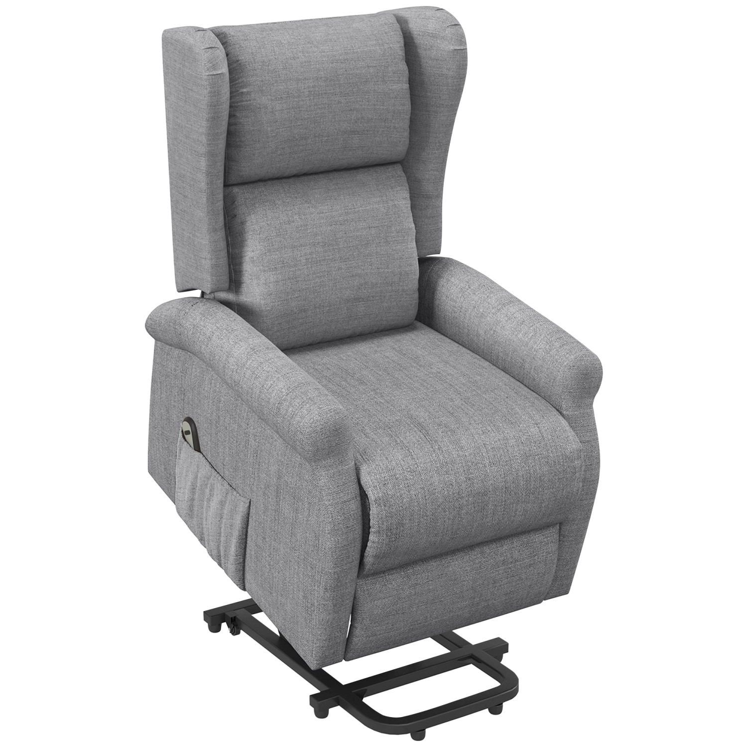 Thumbnail - HOMCOM Aufstehsessel Polyester Holz Grau 74L x 94B x 111H cm